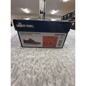 Lands End Mens Sport Oxford Shoes Dark Tan White 1908426 Size 10.5